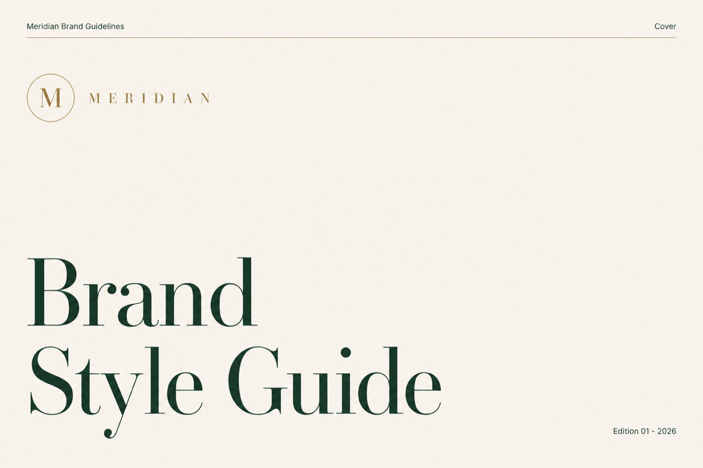 Meridian brand style guide cover slide
