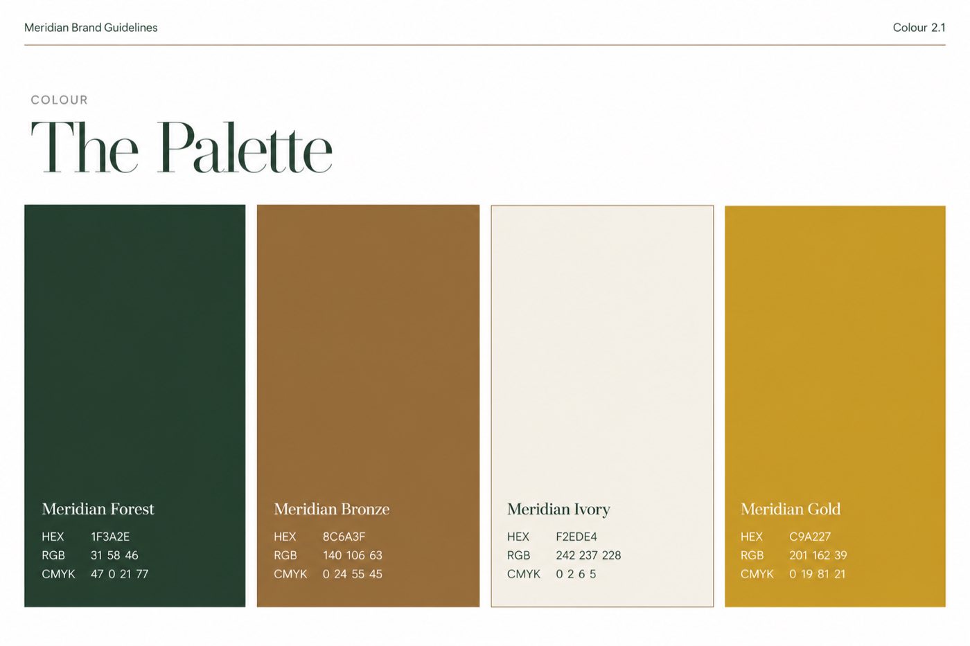 Color palette specification slide